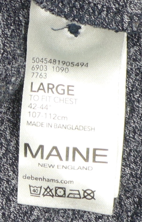 Maine New England Men's Grey Henley Jumper L