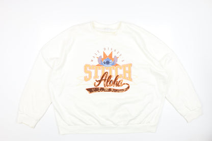 Womens UK Size XL Disney White Pullover Sweatshirt