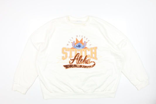 Womens UK Size XL Disney White Pullover Sweatshirt