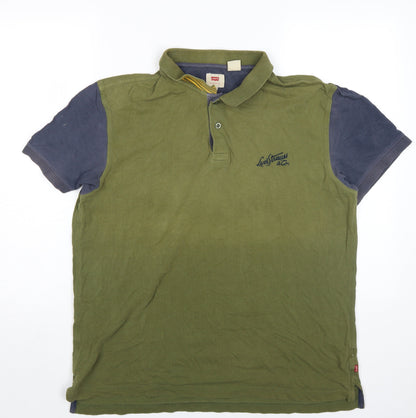 Levi's Men's Green Polo, XL, Short Sleeve, Logo Accent