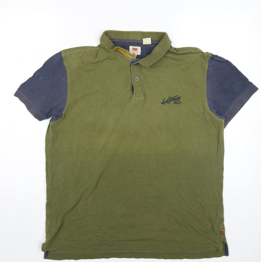 Levi's Men's Green Polo, XL, Short Sleeve, Logo Accent