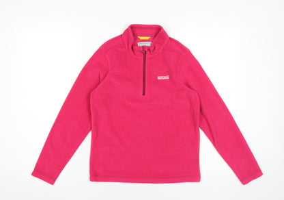 Regatta Girls Pink Fleece Sweatshirt 11-12 Years 1/4 Zip