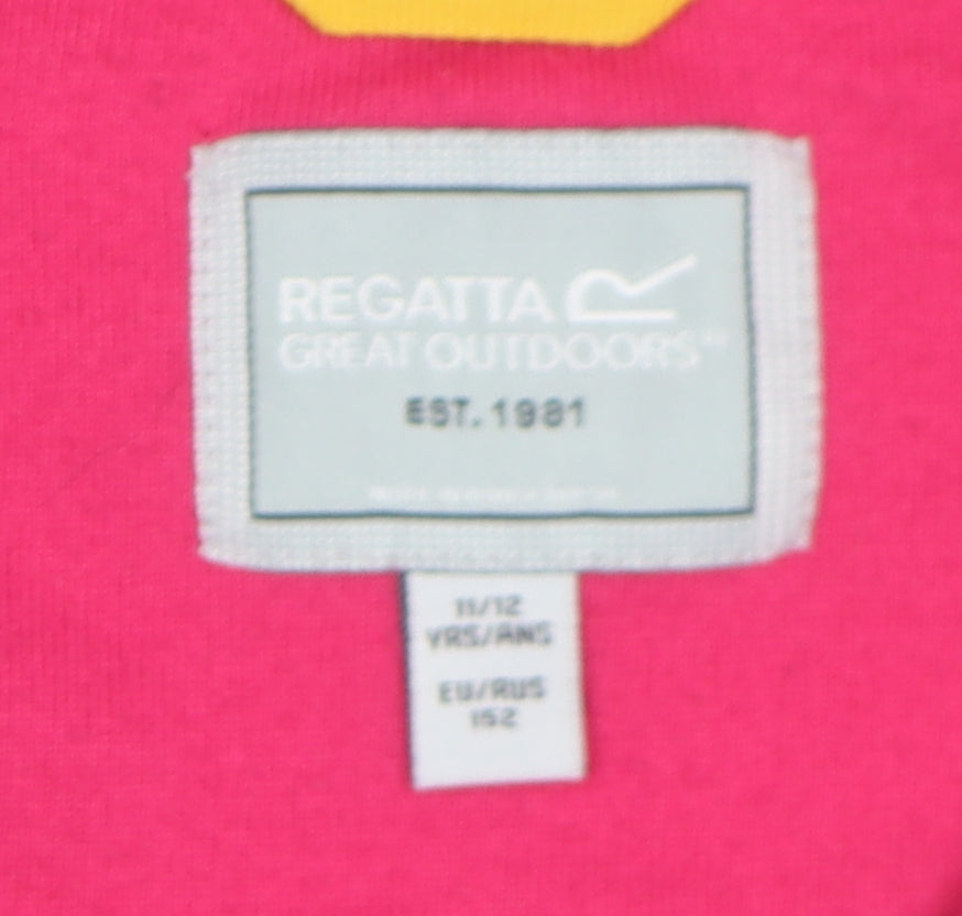 Regatta Girls Pink Fleece Sweatshirt 11-12 Years 1/4 Zip