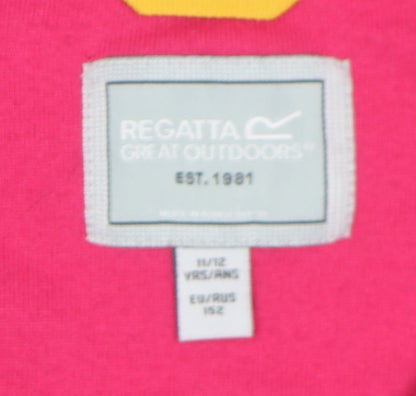 Regatta Girls Pink Fleece Sweatshirt 11-12 Years 1/4 Zip