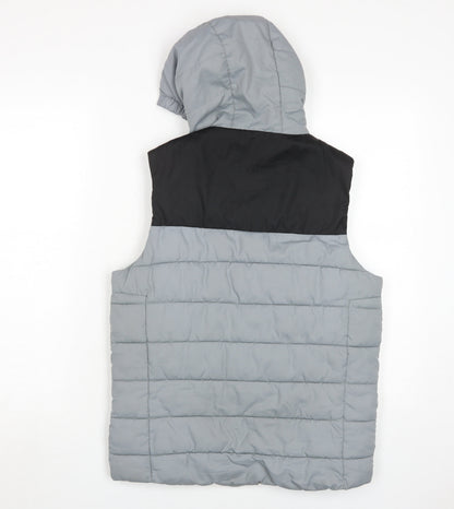 Hype Boys Grey Black Puffer Jacket 13-14 Years Casual Style