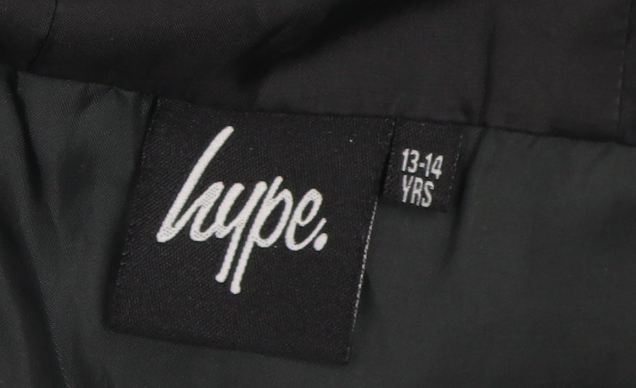 Hype Boys Grey Black Puffer Jacket 13-14 Years Casual Style