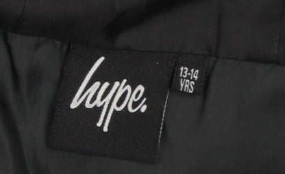 Hype Boys Grey Black Puffer Jacket 13-14 Years Casual Style