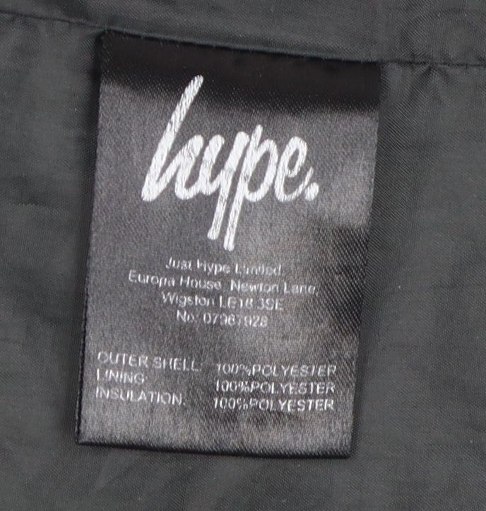 Hype Boys Grey Black Puffer Jacket 13-14 Years Casual Style