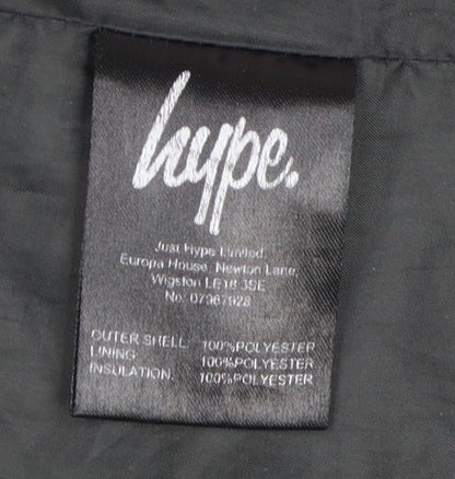 Hype Boys Grey Black Puffer Jacket 13-14 Years Casual Style