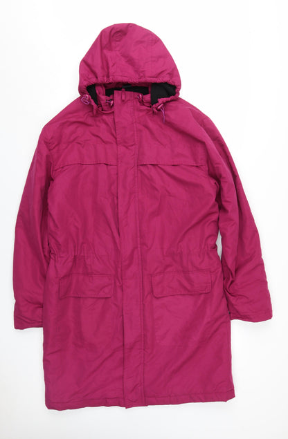 Womens UK Size M Cotton Traders Pink Parka Coat