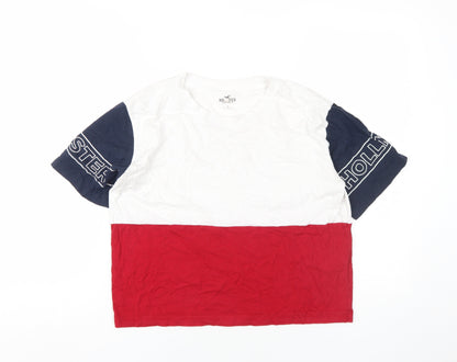 Hollister Unisex Colourblock T-Shirt S - Cotton Crew