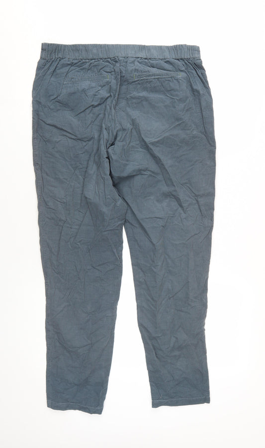 White Stuff Women's Blue Cotton Chino Trousers Size 12