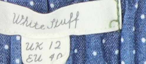 White Stuff Women's Blue Cotton Chino Trousers Size 12