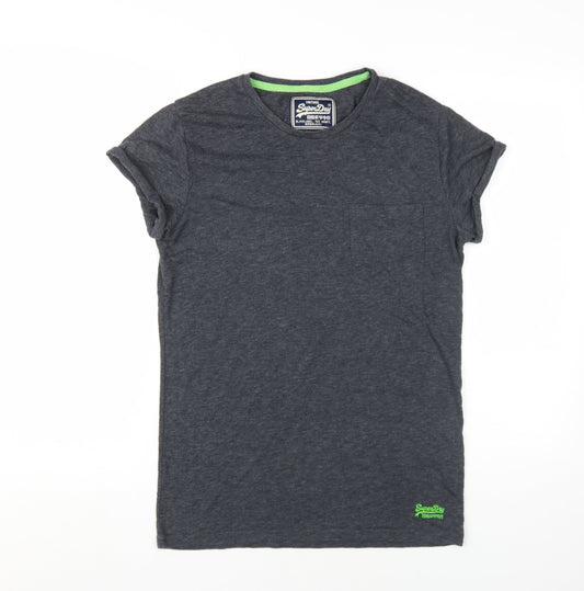 Superdry Men's Grey Logo T-Shirt, Medium, Crew Neck