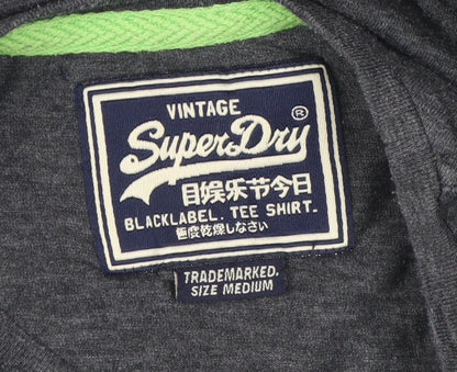 Superdry Men's Grey Logo T-Shirt, Medium, Crew Neck