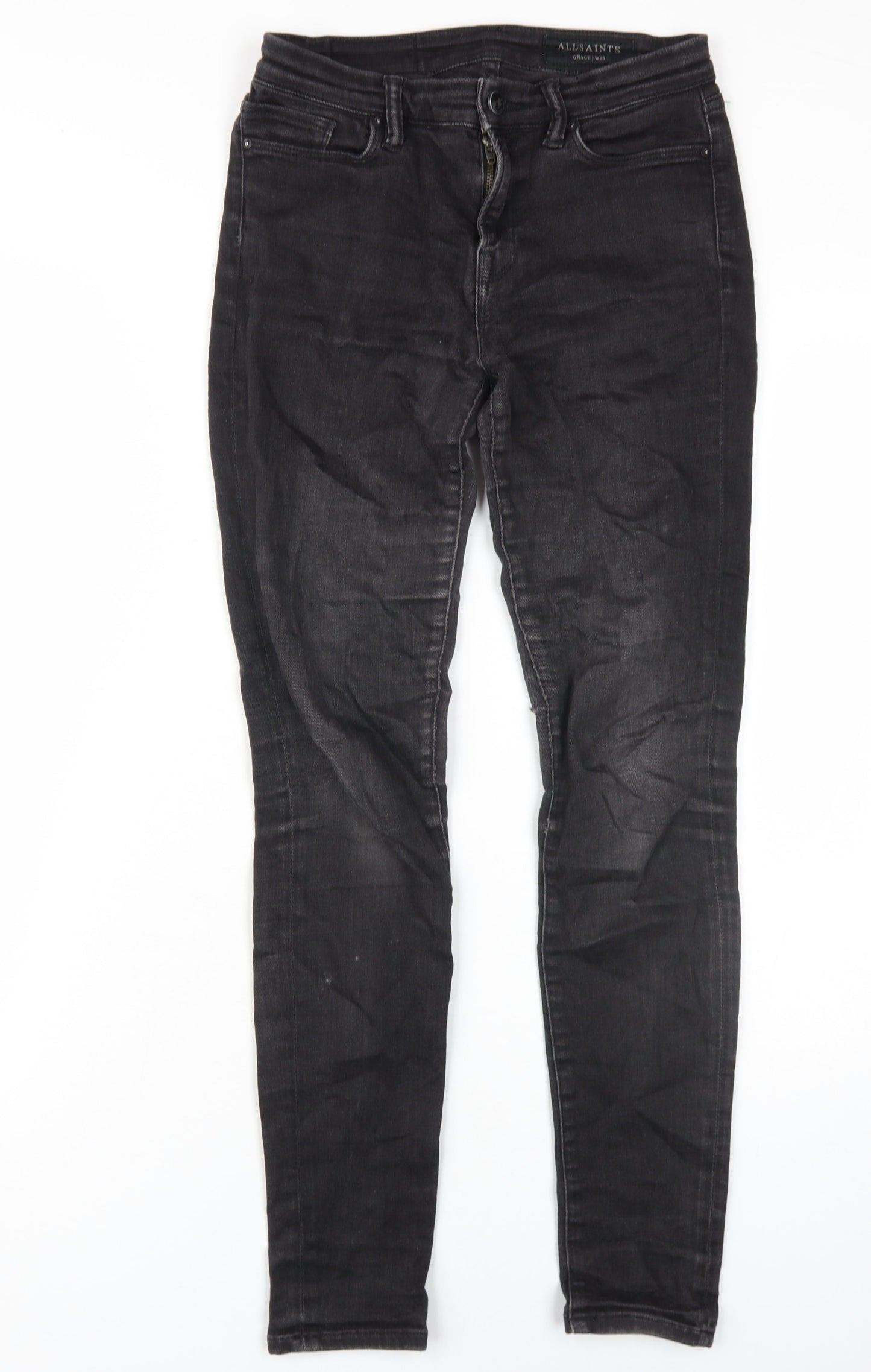 AllSaints Women's Black Skinny Jeans, Size 10, Slim Fit