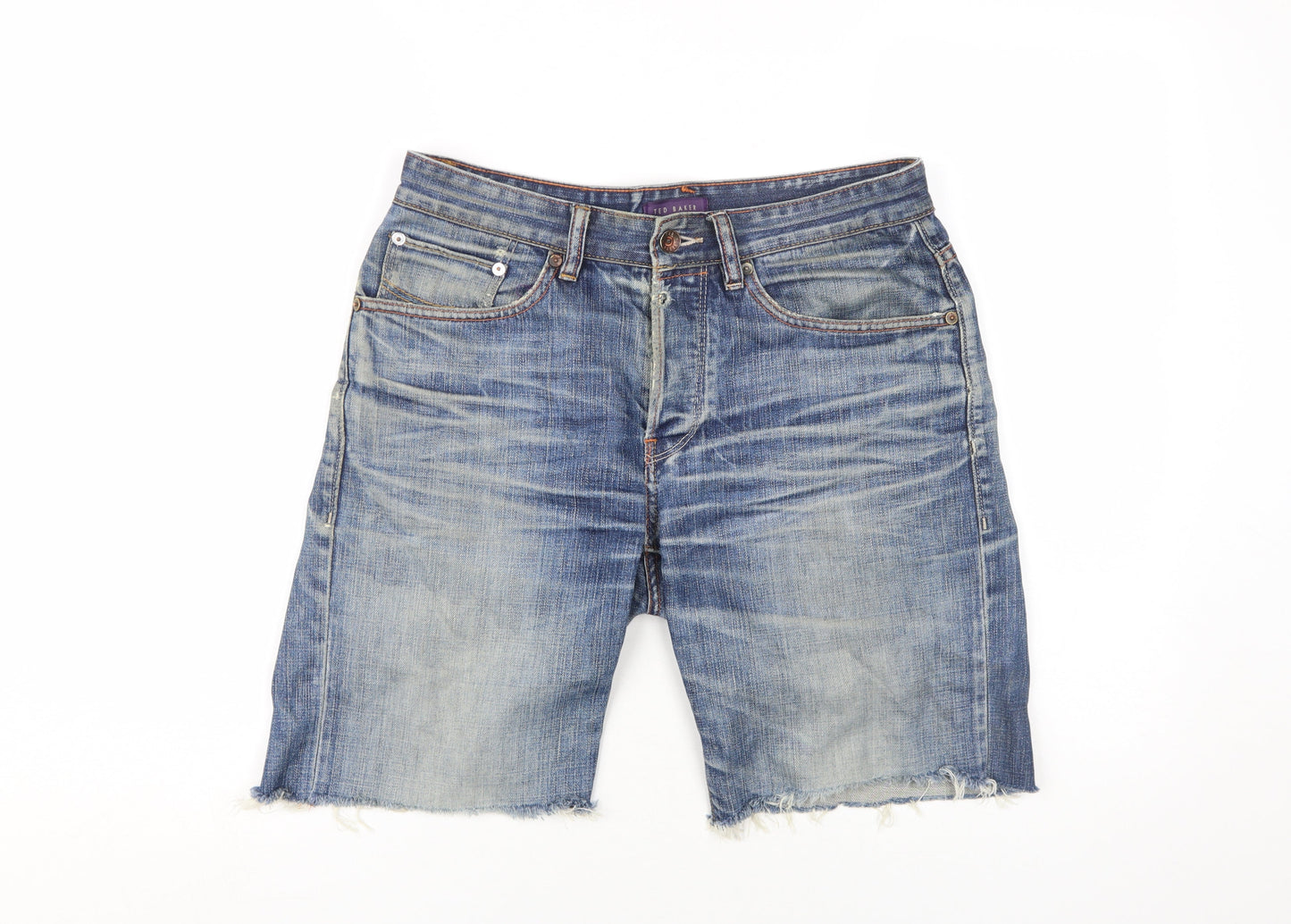 Ted Baker Men's Blue Chino Denim Shorts, Size S