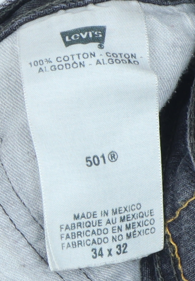 Levi's Men's Black Straight Jeans L Regular Fit