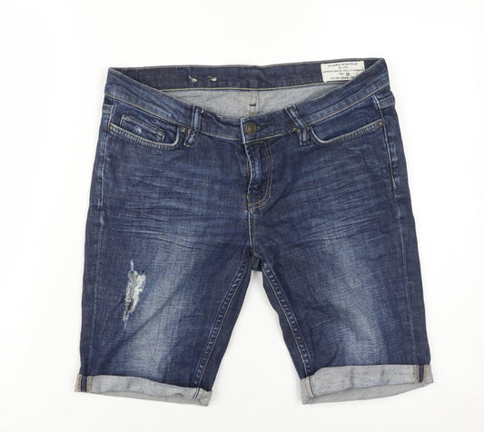 AllSaints Men's Blue Slim Denim Shorts, Size 28