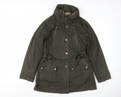 Techlab Women's Green Parka Jacket Size 12, Belted