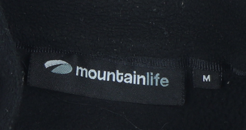 Mens UK Size M Mountainlife Black 1/2 Zip Sweatshirt