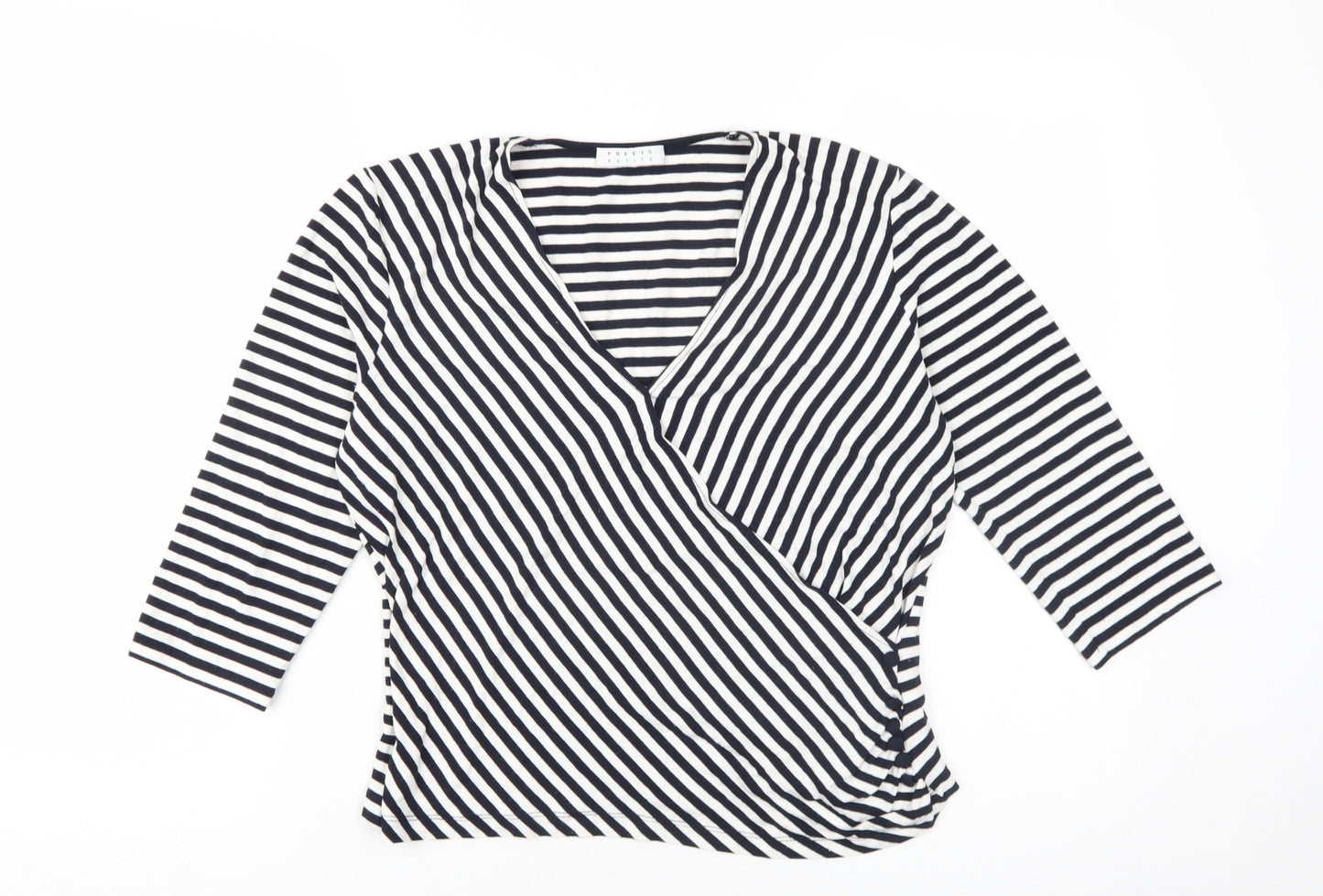 Precis Petite Women's Black Wrap Blouse M Petites