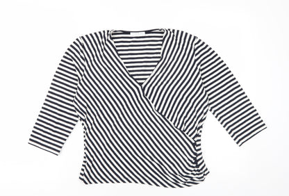 Precis Petite Women's Black Wrap Blouse M Petites