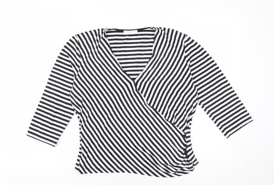 Precis Petite Women's Black Wrap Blouse M Petites