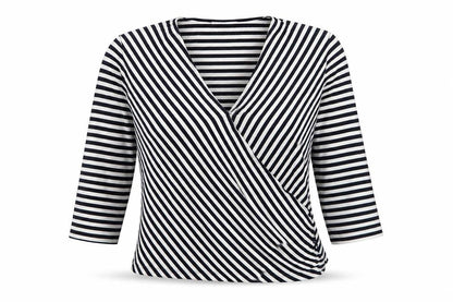 Womens UK Size M Precis Petite Black Wrap Blouse