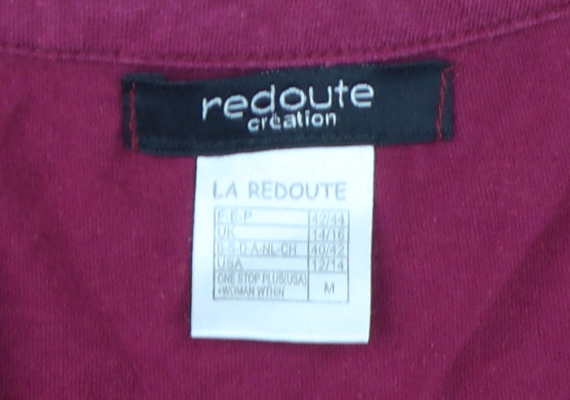 Womens UK Size 14/16 La Redoute Red Basic Henley
