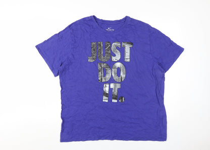 Nike Men's Purple Graphic Print Athletic T-Shirt 2XL