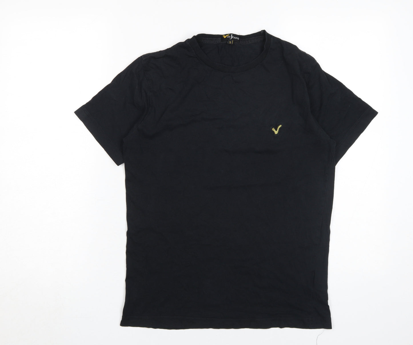 Voi Jeans Men's Black Crew Neck T-Shirt S Logo