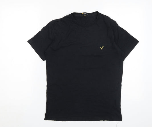 Voi Jeans Men's Black Crew Neck T-Shirt S Logo