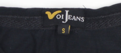 Voi Jeans Men's Black Crew Neck T-Shirt S Logo