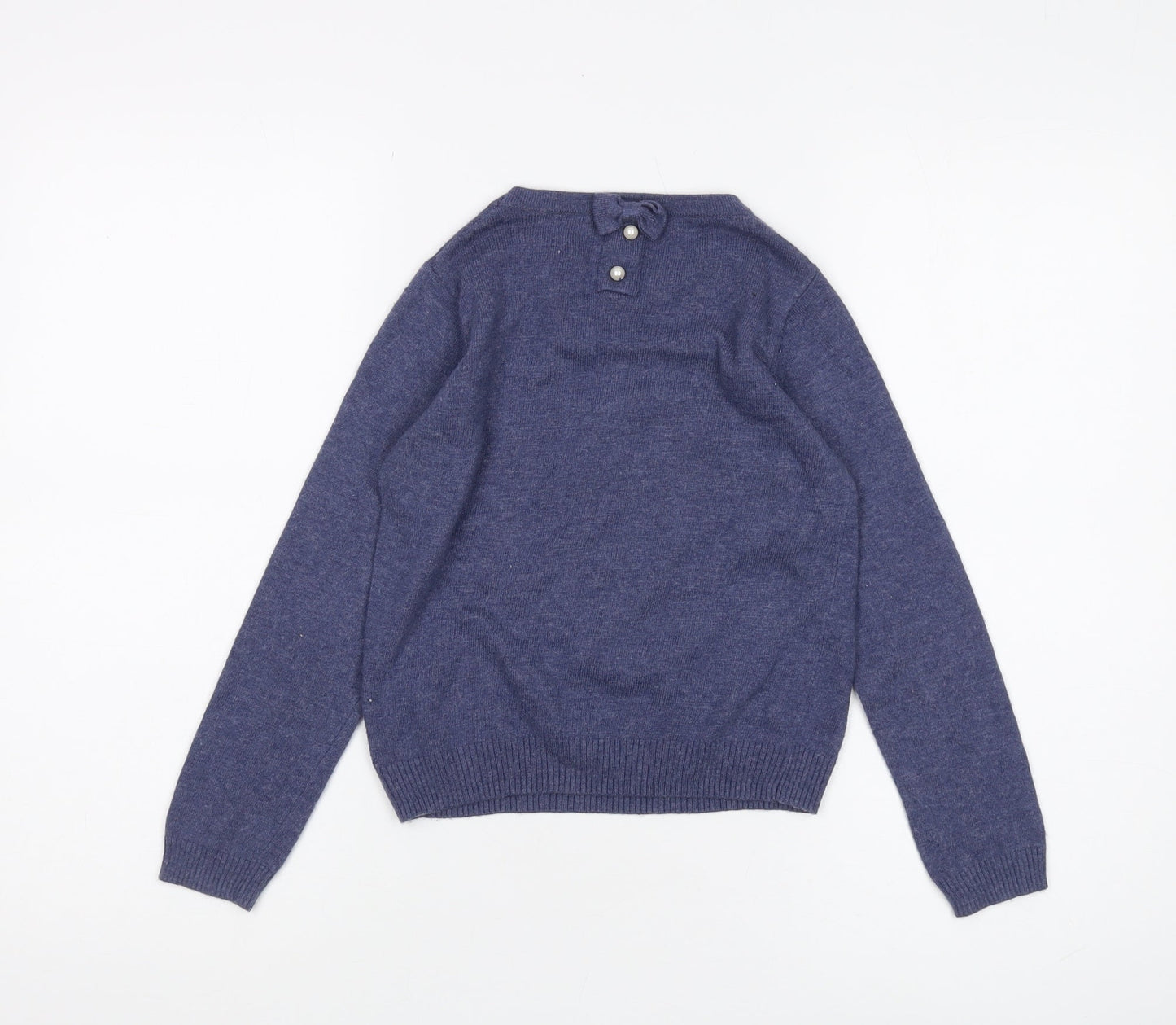 Yumi Girls Blue Owl Pullover Jumper 9-10 Years
