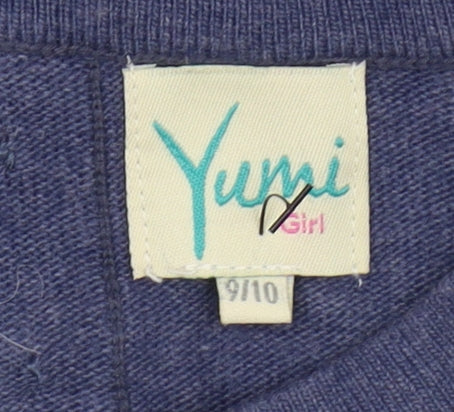 Yumi Girls Blue Owl Pullover Jumper 9-10 Years