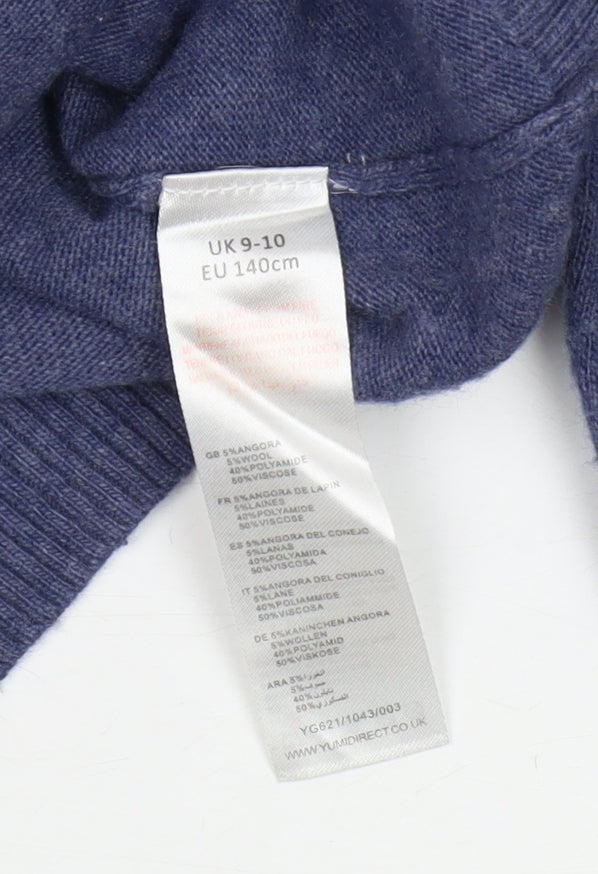 Yumi Girls Blue Owl Pullover Jumper 9-10 Years