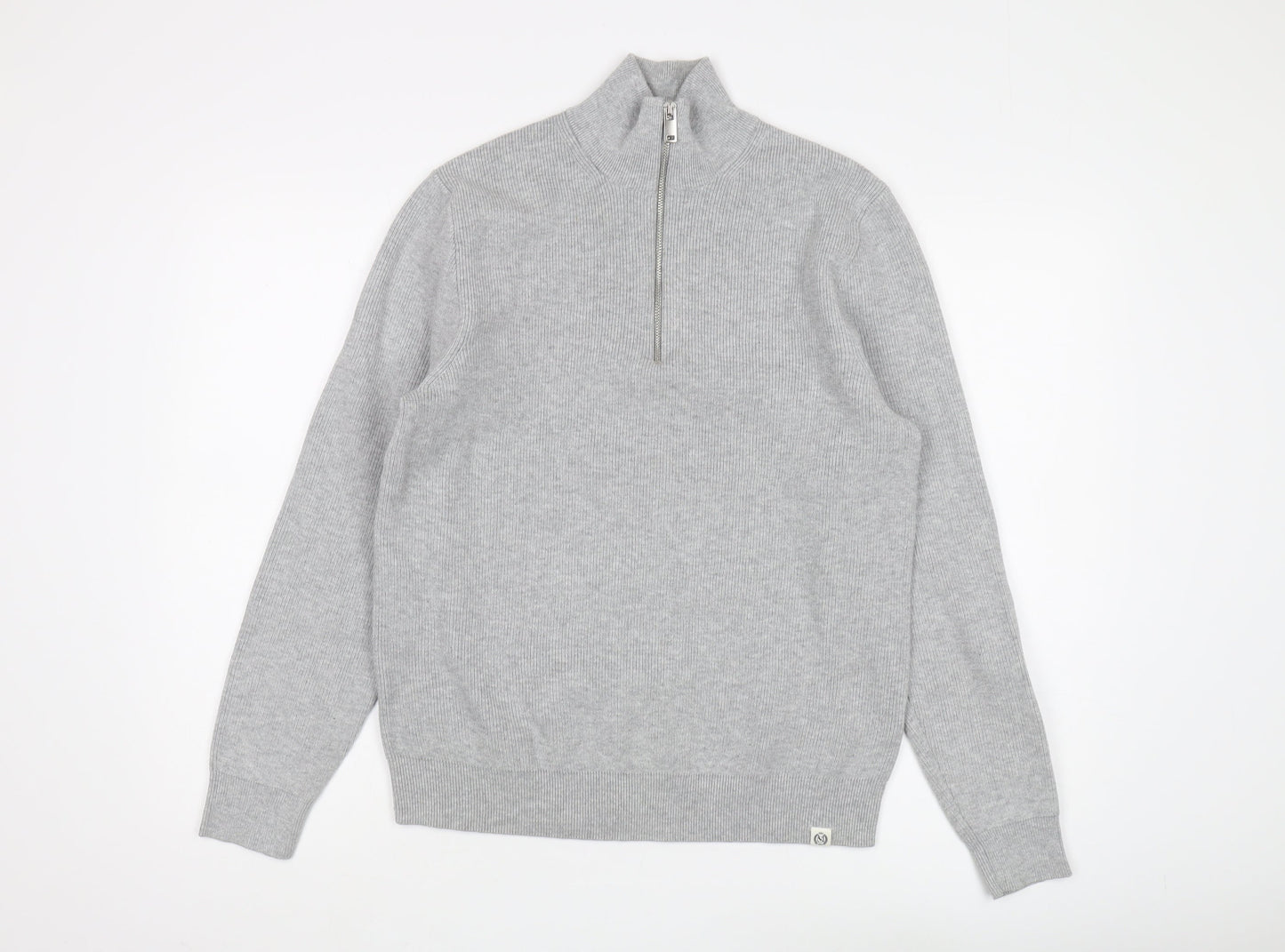 Marks and Spencer Men's Grey 1/2 Zip Jumper, M, Casual