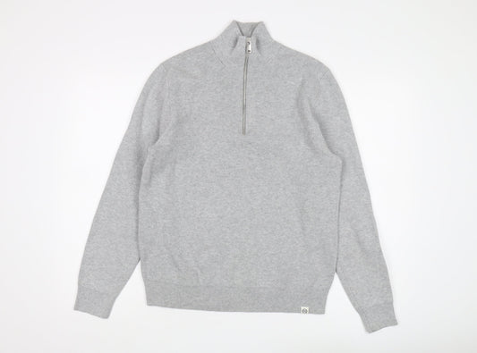 Marks and Spencer Men's Grey 1/2 Zip Jumper, M, Casual