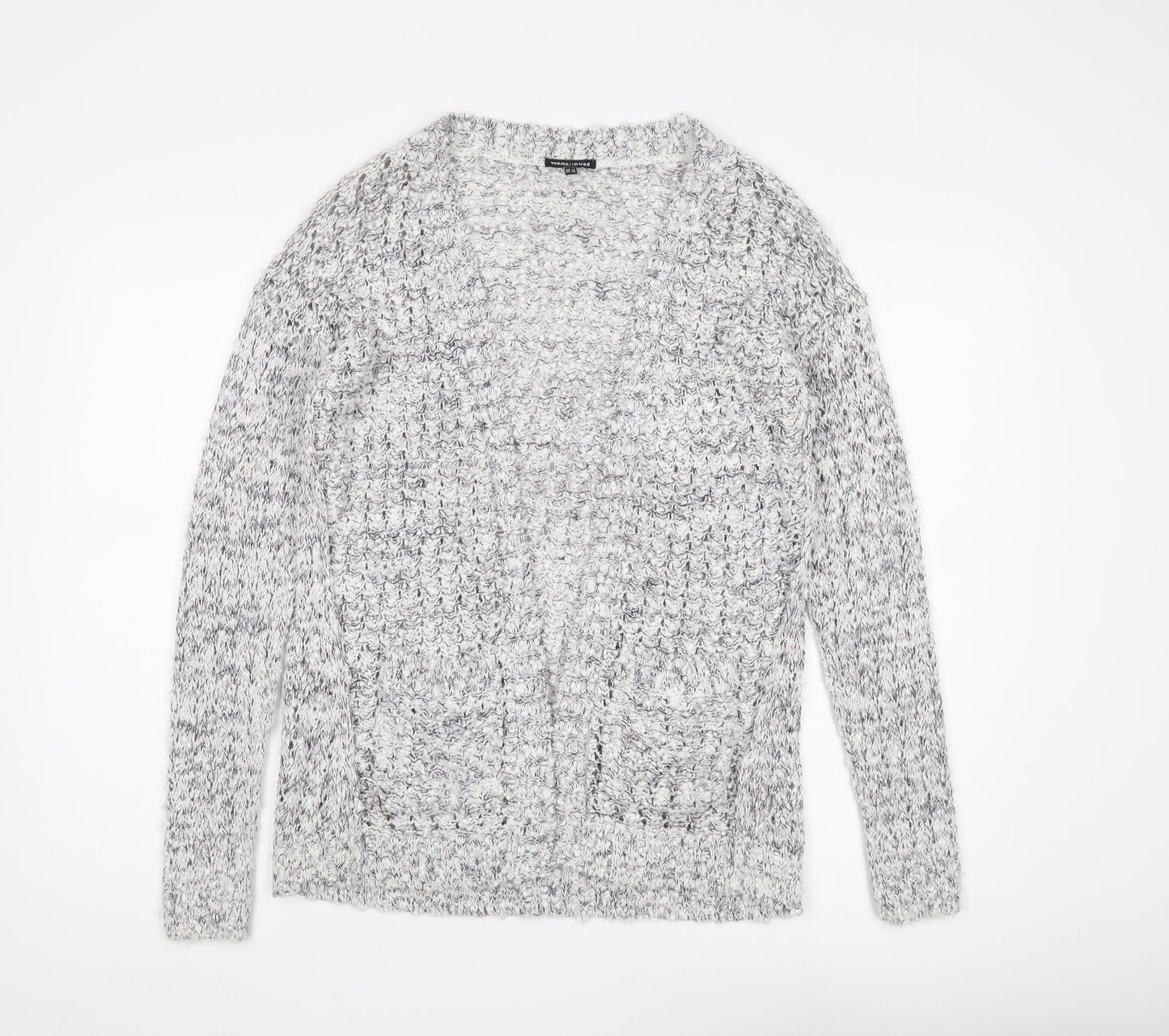 Womens UK Size 12 Warehouse Grey Cardigan Jumper
