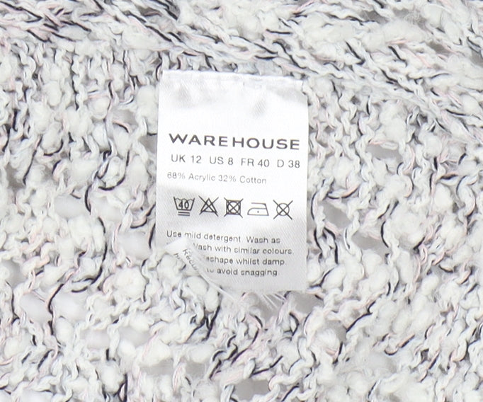 Womens UK Size 12 Warehouse Grey Cardigan Jumper