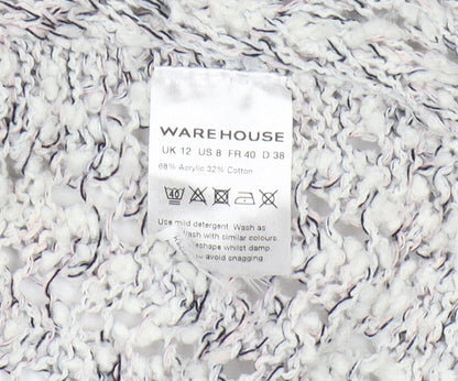 Womens UK Size 12 Warehouse Grey Cardigan Jumper