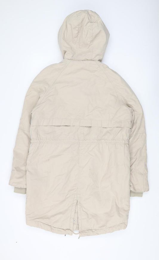 Womens UK Size XS H&M Beige Parka Coat