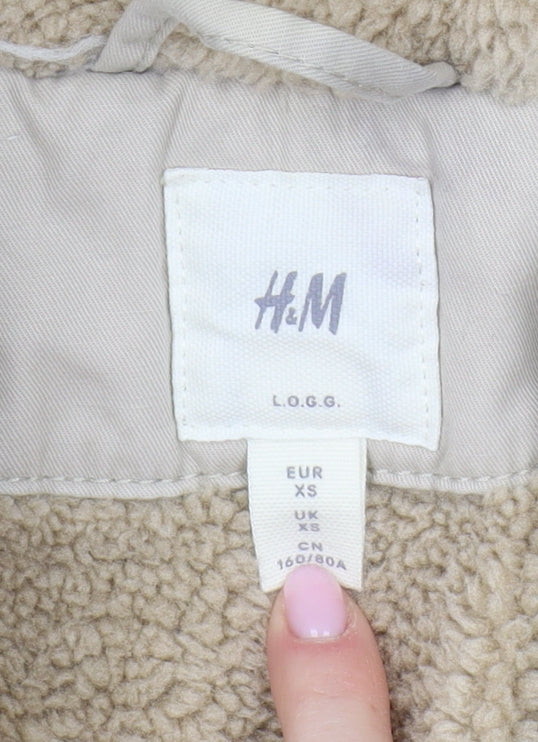 Womens UK Size XS H&M Beige Parka Coat