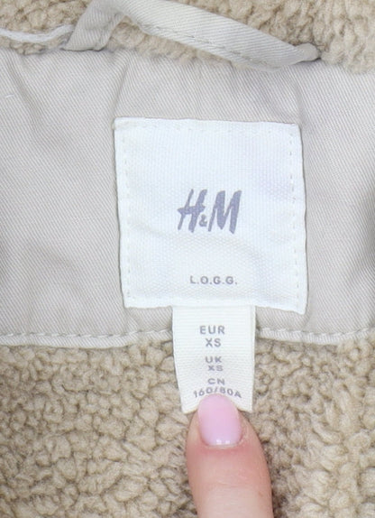 Womens UK Size XS H&M Beige Parka Coat