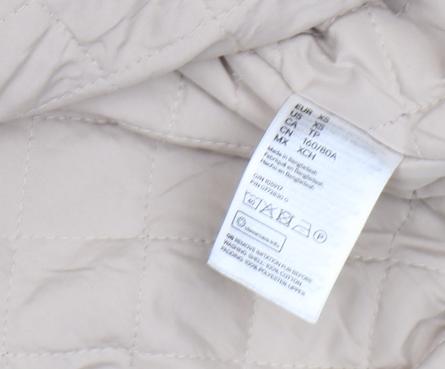 Womens UK Size XS H&M Beige Parka Coat