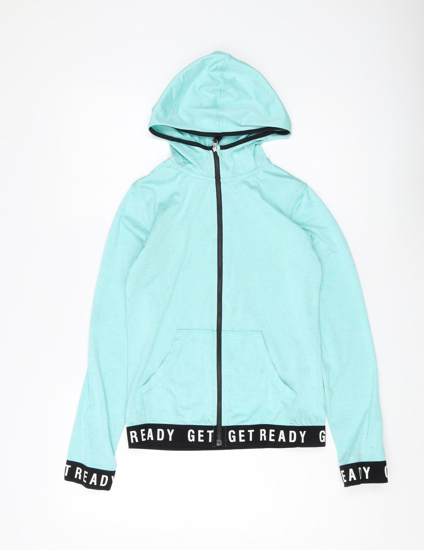 H&M Unisex Kids Blue Hooded Jacket 12 Years Activewear