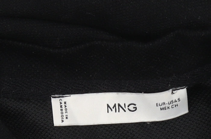 Womens UK Size 8 MNG Black Basic T-Shirt