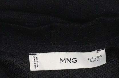 Womens UK Size 8 MNG Black Basic T-Shirt