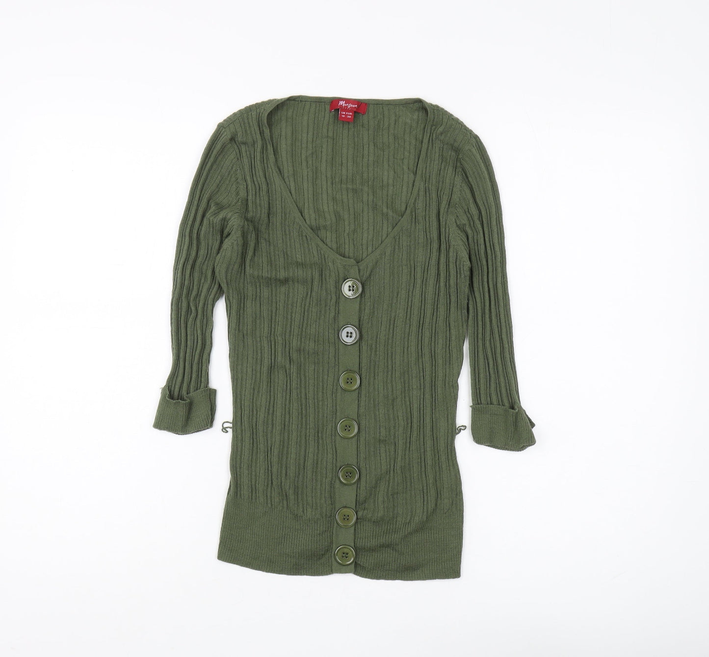 Womens UK Size 10 Monsoon Green Cardigan Jumper